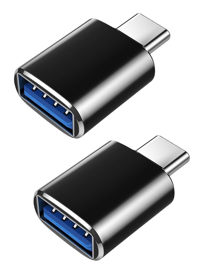 عبوة من قطعتين من محولات كاميرا USB المحمولة، وصلة محول آيفون من أبل بمنفذ USB، لون أسود - Image 1